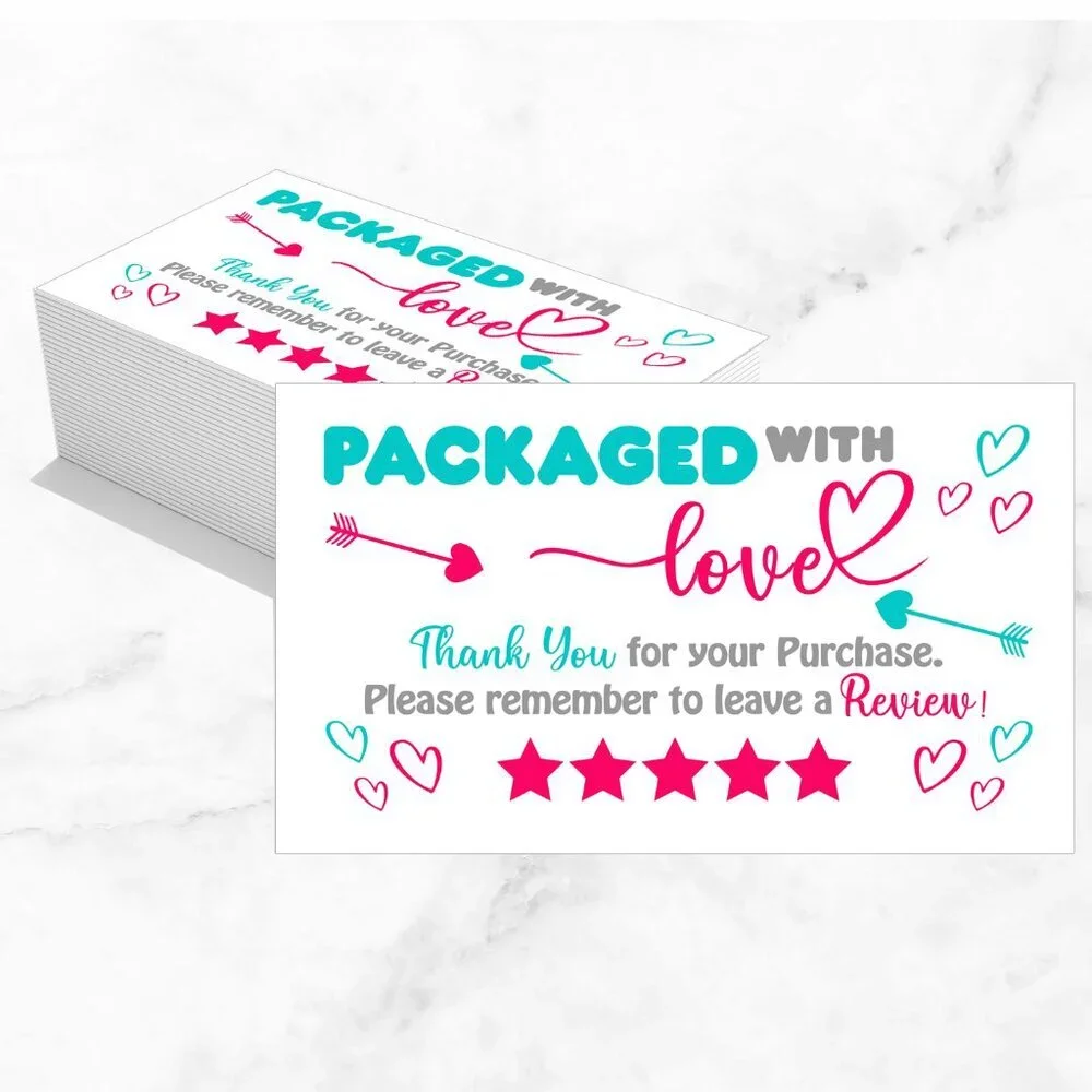 240 Thank You Cards Customizable 5 Star Review Inserts for Small Business